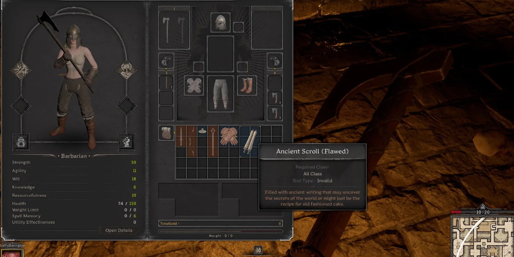 Dark and Darker - Showing Ancient Scroll Item Description In Inventory