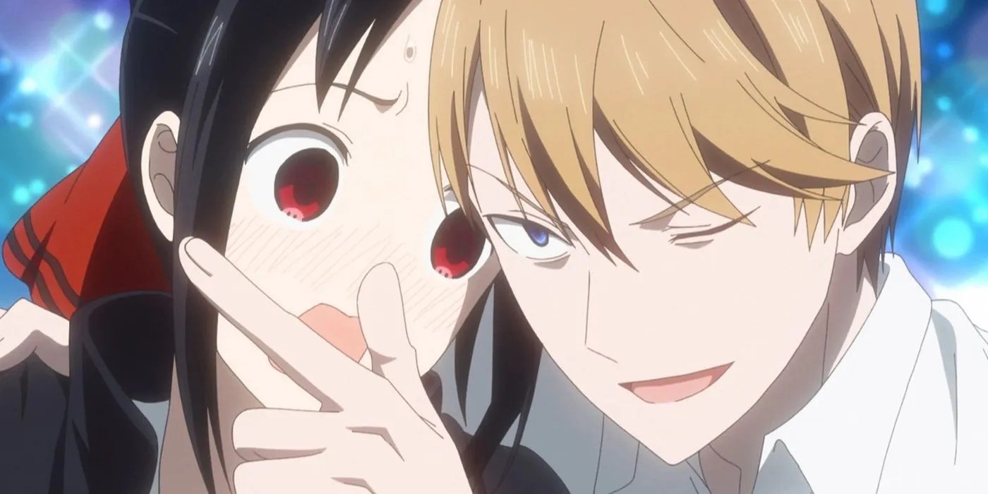 Miyuki Shirogane and Kaguya Shinomiya having an awkward moment together