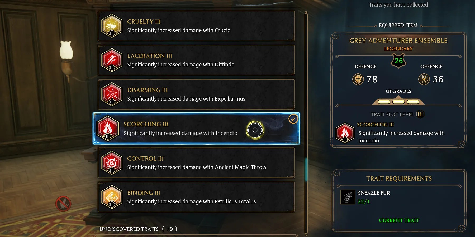 incendio spell upgrade in hogwarts legacy