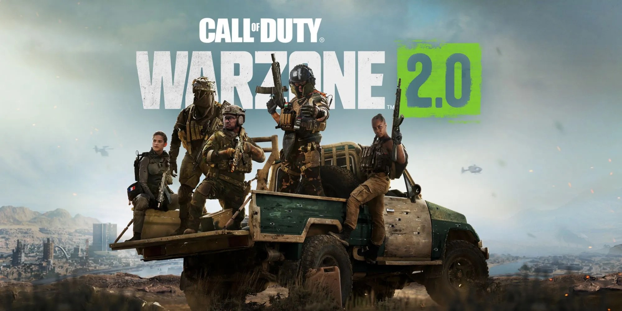 Multiple Combatants In A Pickup With Title Warzone 2.0 In Background