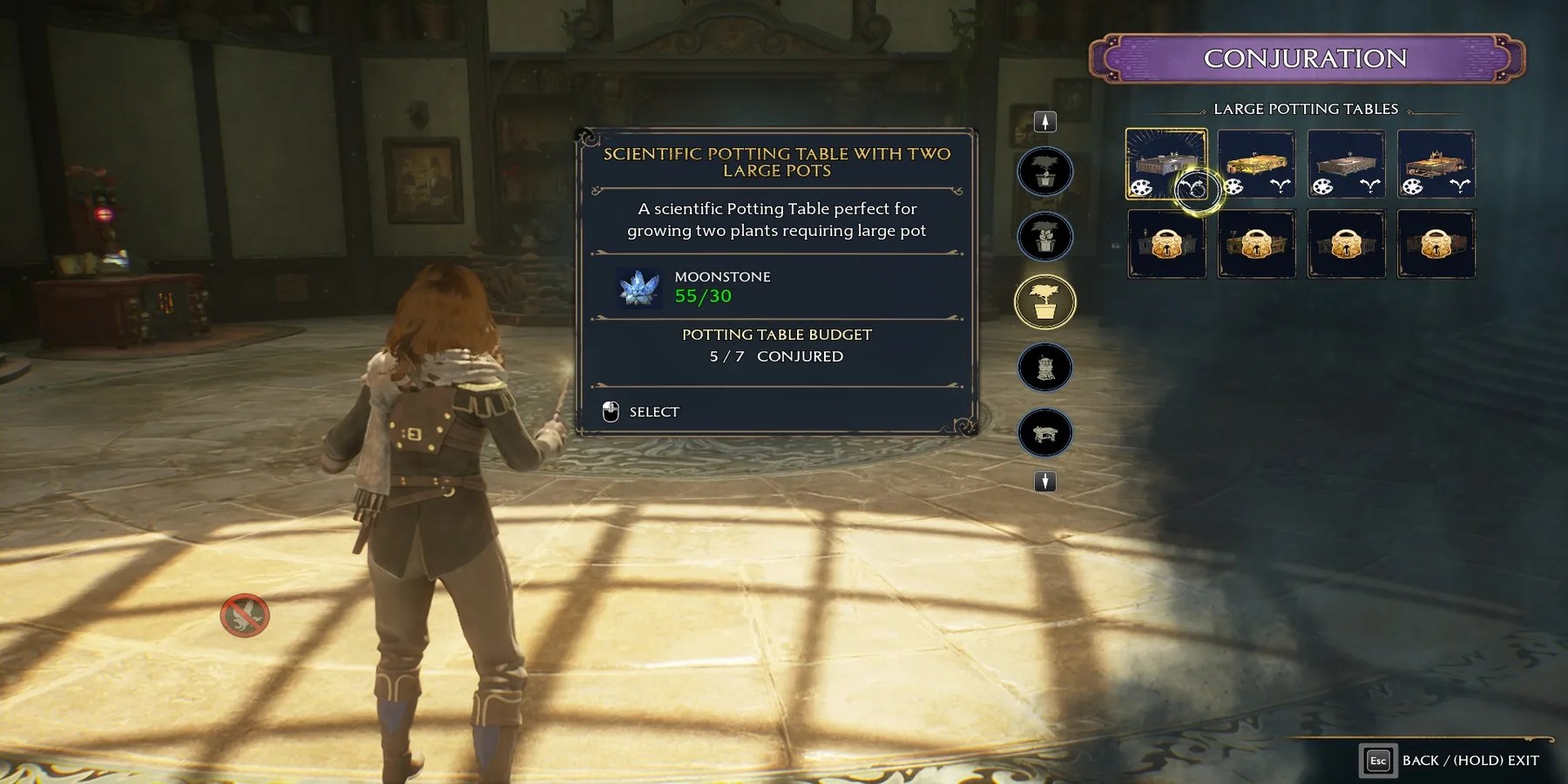 potting table with two large pots price in hogwarts legacy