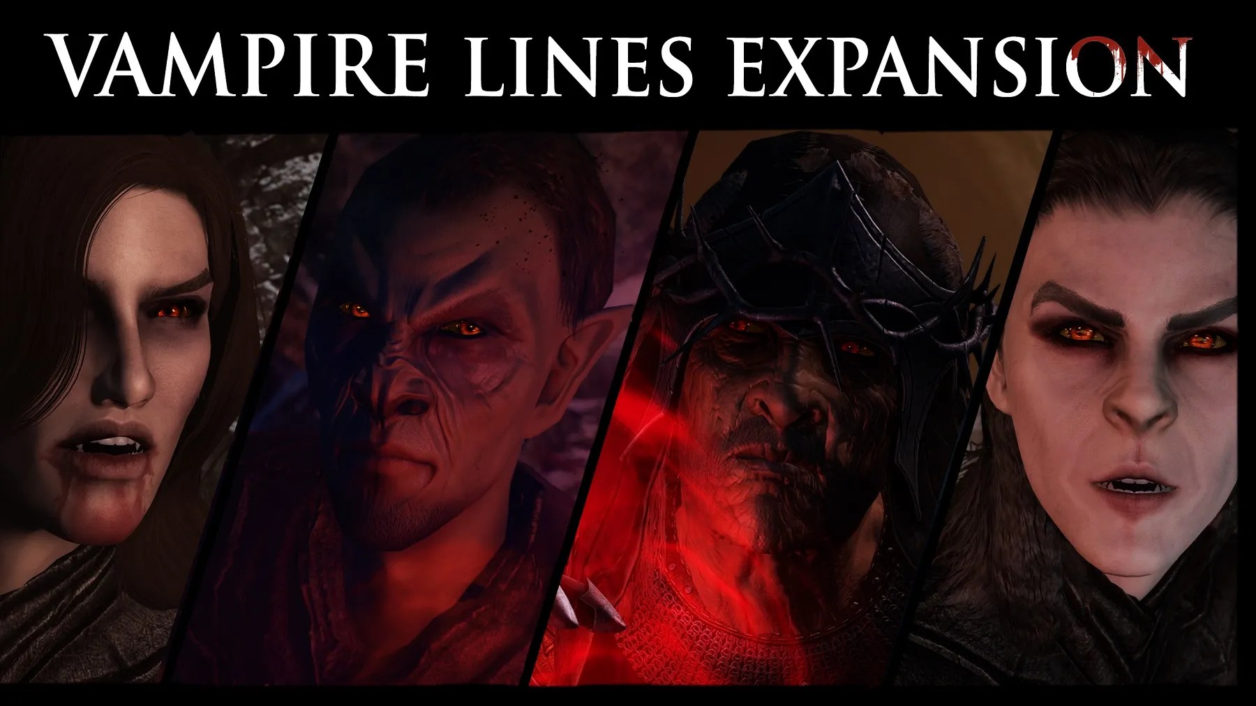 Image from a Skyrim mod showing a series of vampires.