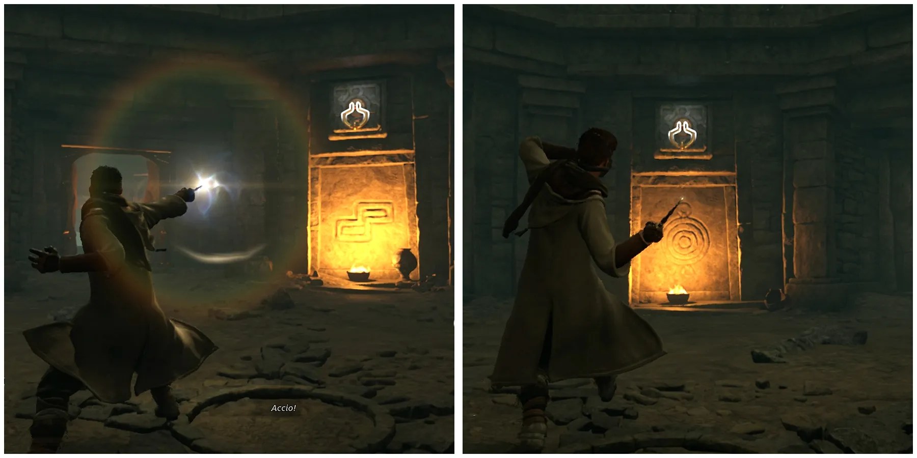 using accio on handles to open the second skeleton gate hogwarts legacy