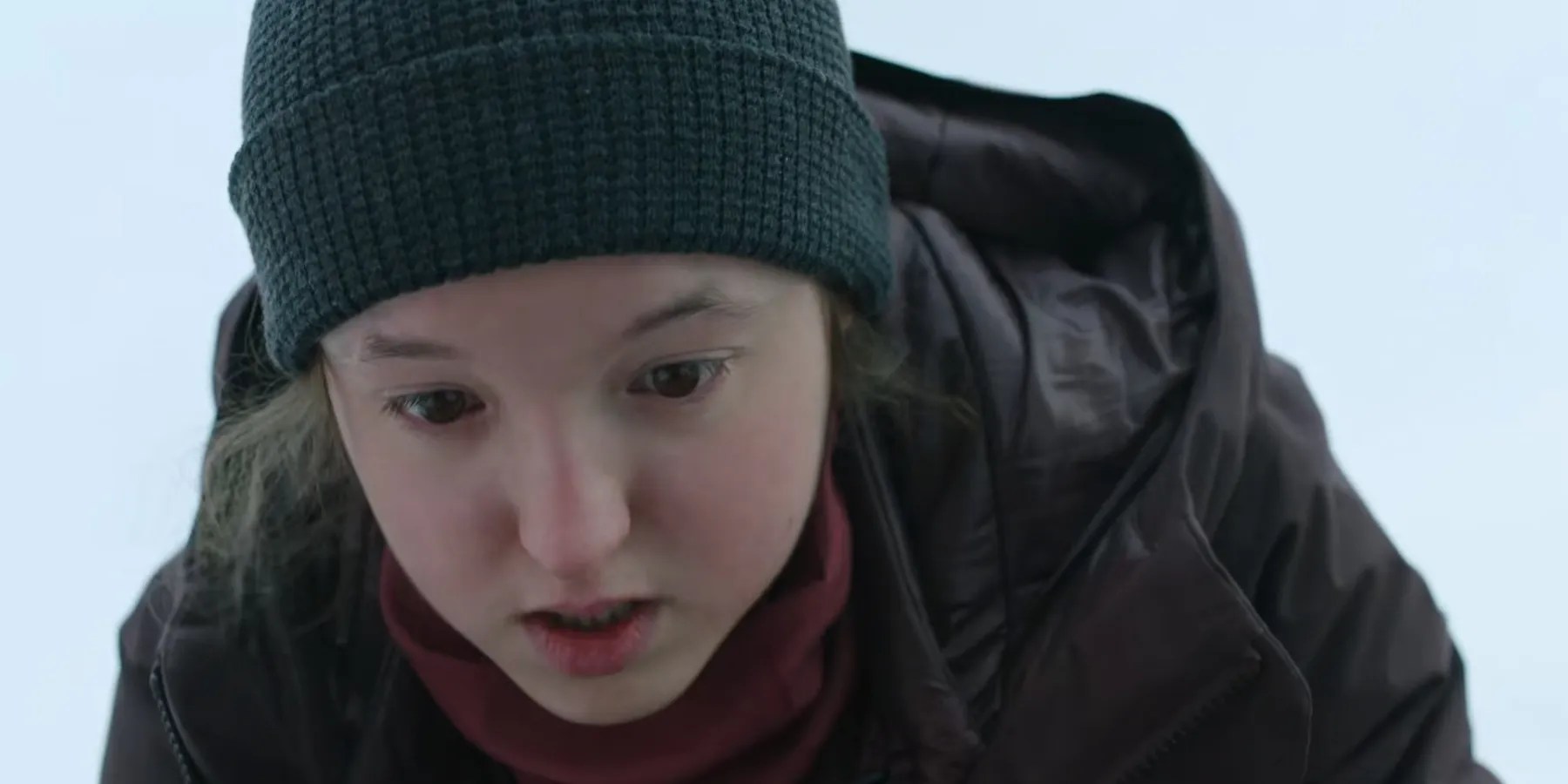Ellie looks worried in The Last of Us.