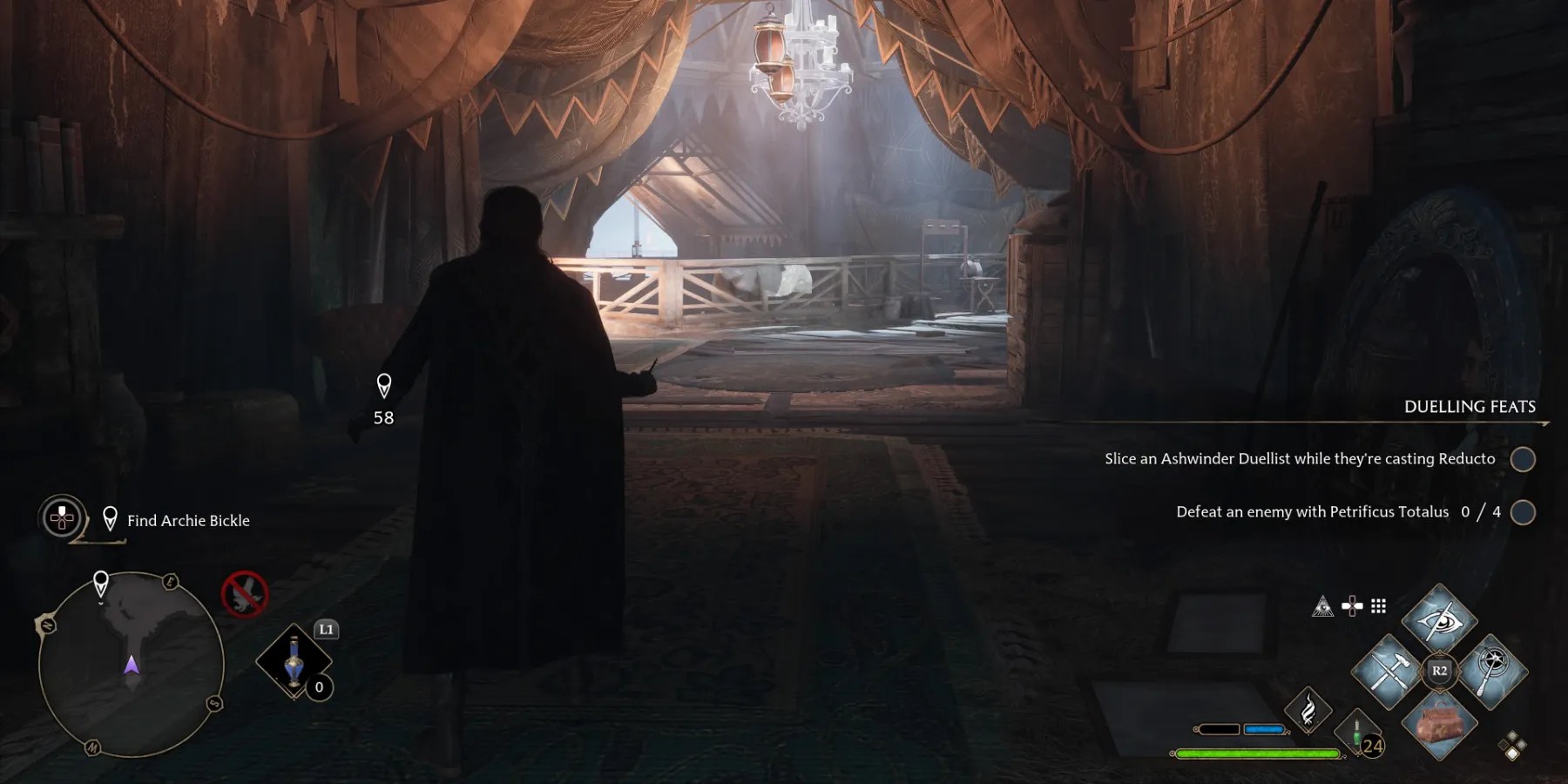 Finding an Ashwinder tent in Hogwarts Legacy