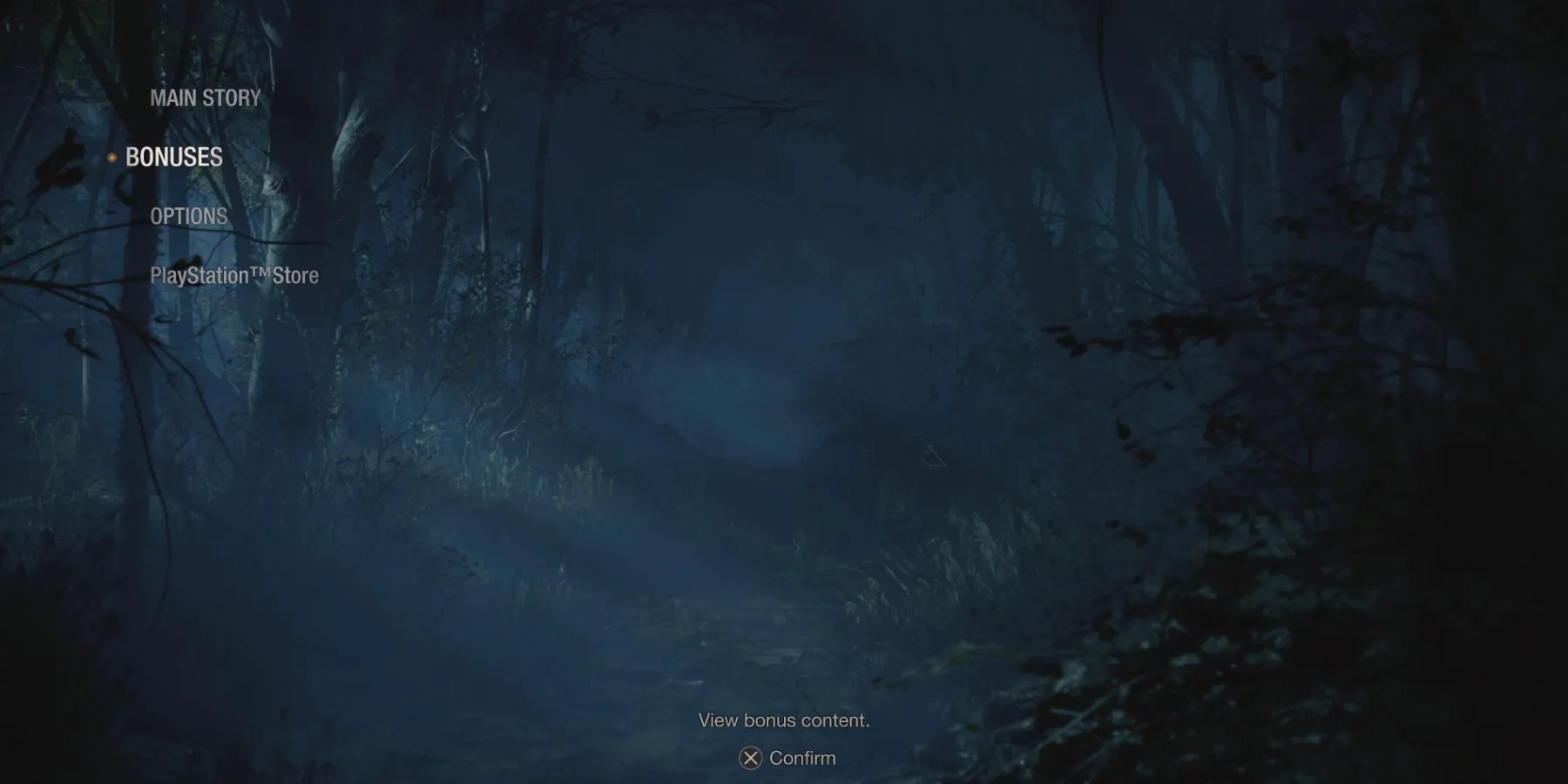 The Bonuses option in Resident Evil 4 remake