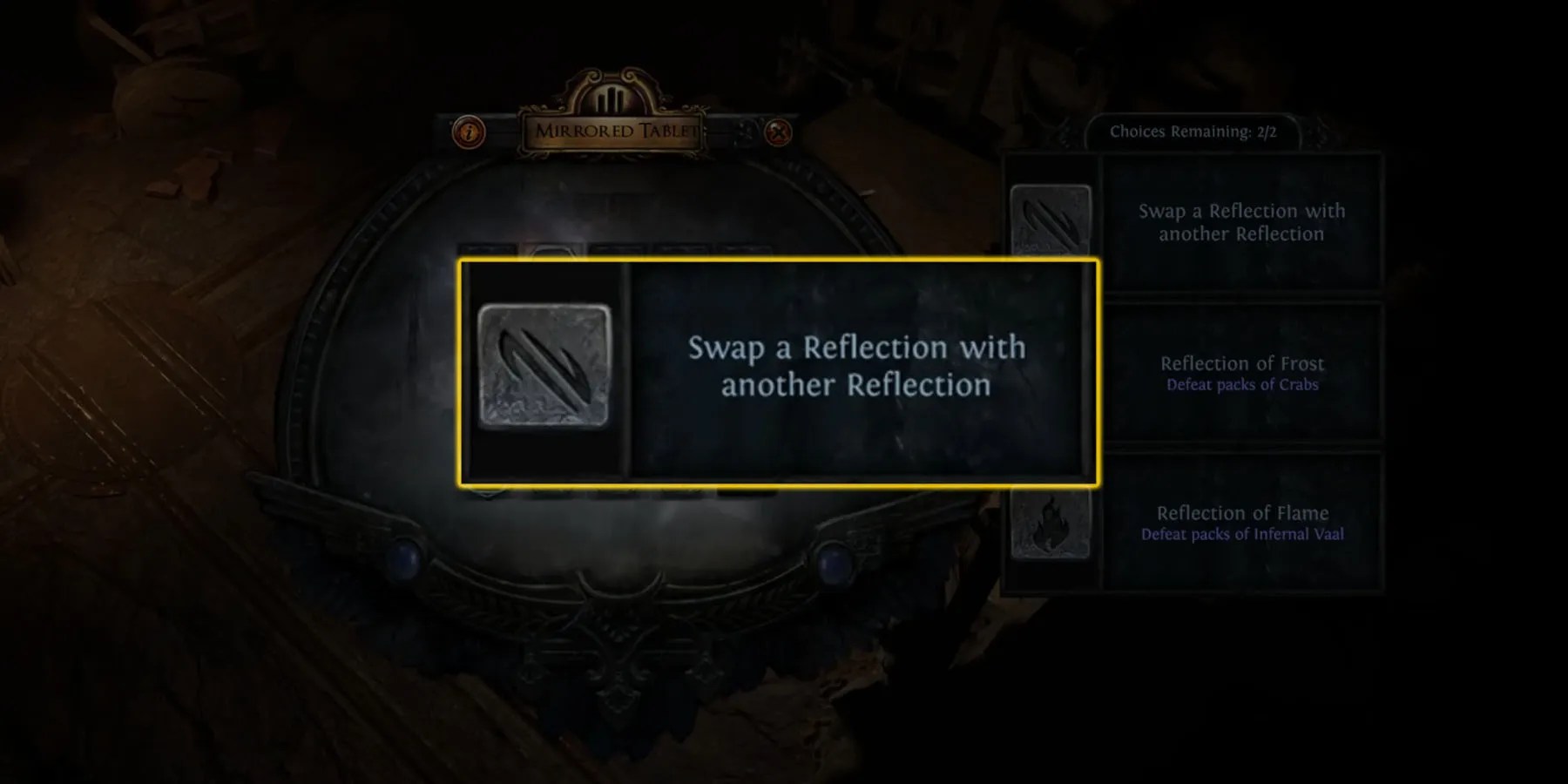 Map-Altering Reflections in the Mirrored Tablet