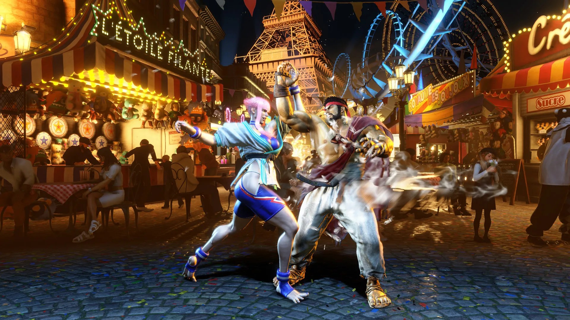 Manon punches Ryu to deal bonus damage