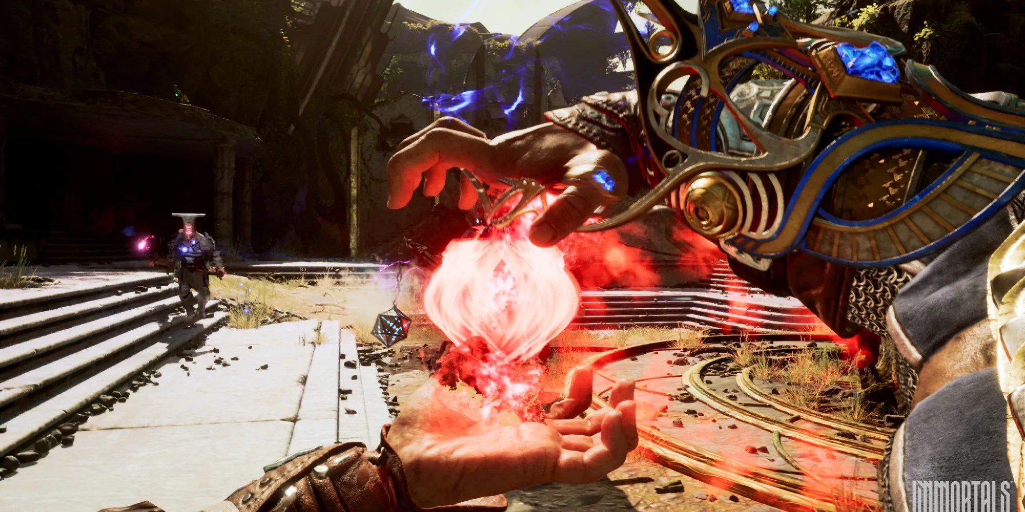 Red Magic being cast in gameplay footage of Immortals of Aveum