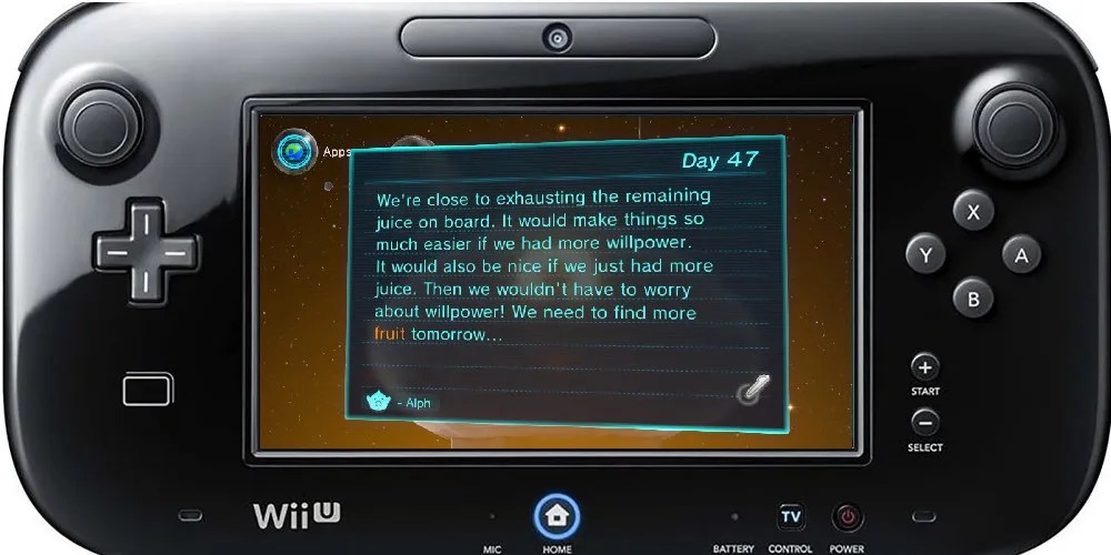 A written entry from Koppaite Alph overlaid on an image of a Wii U gamepad.