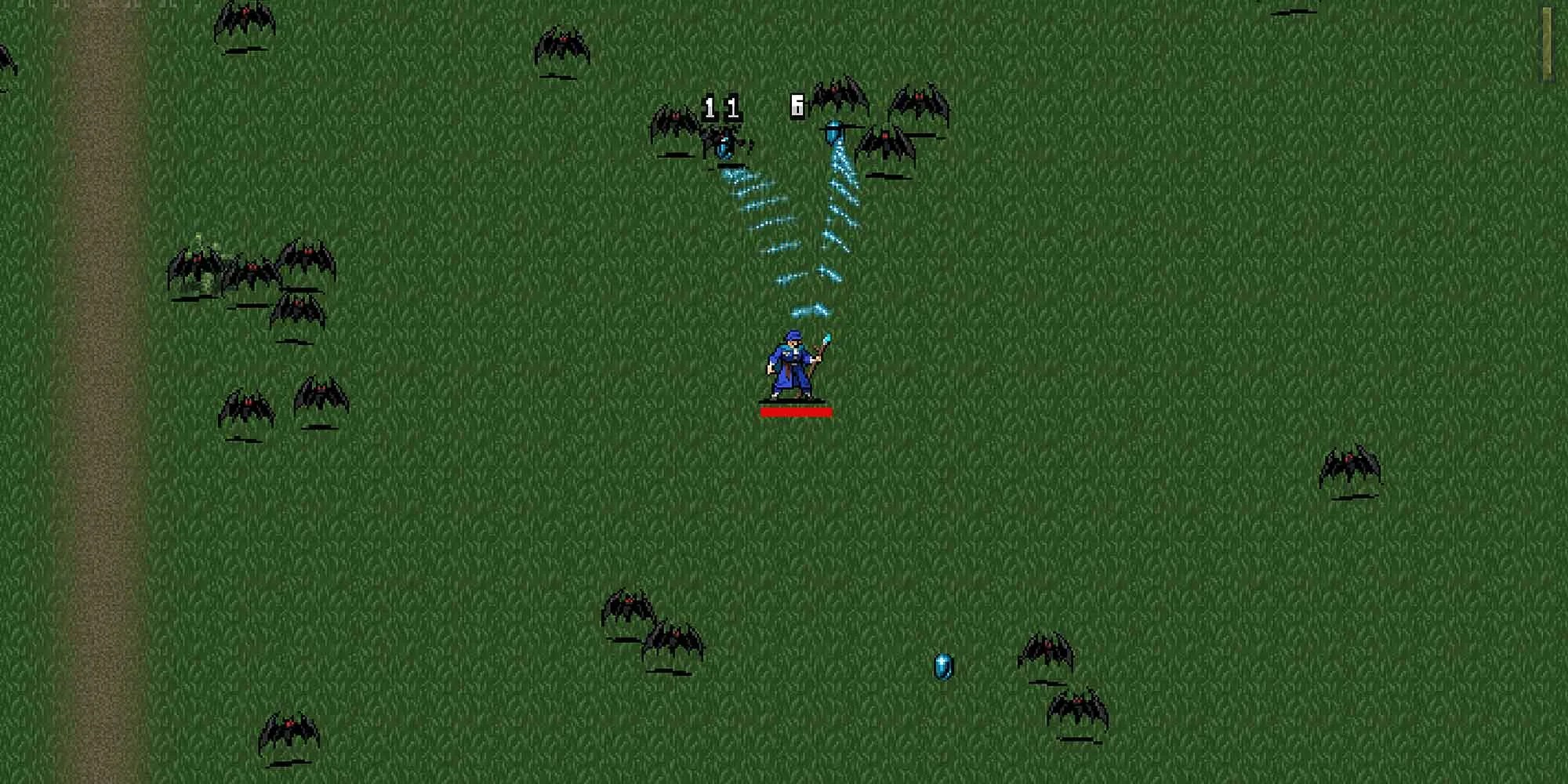 The Spellstring weapon in Vampire Survivors
