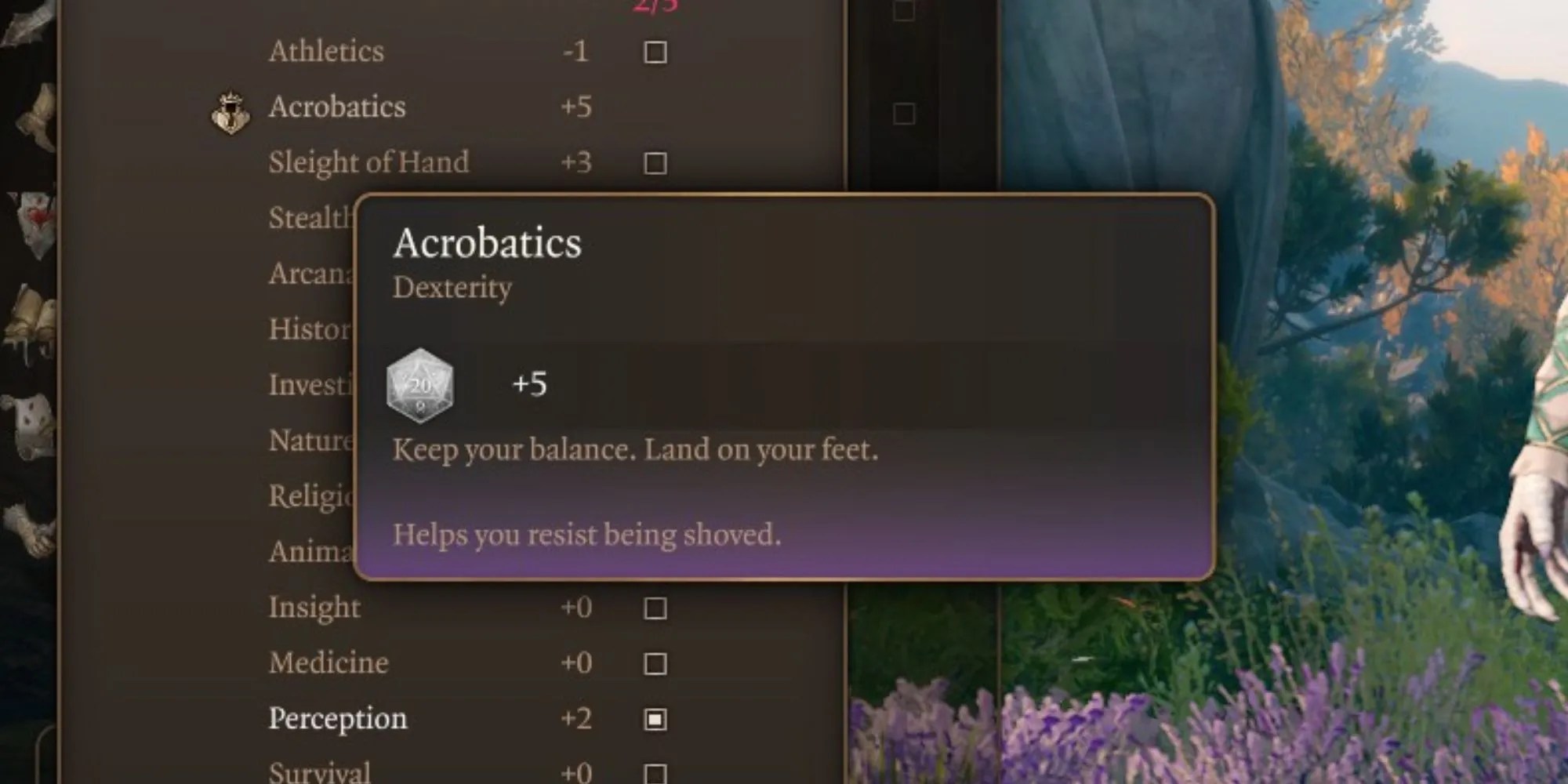 The Acrobatics skill in Baldur&rsquo;s Gate 3