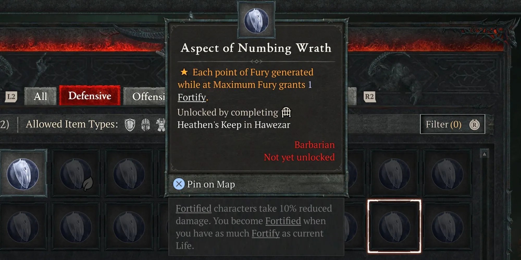 The Aspect Of Numbing Wrath in Diablo 4