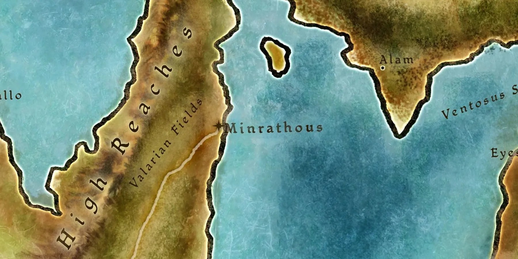 Dragon Age Map showing Valarian Fields