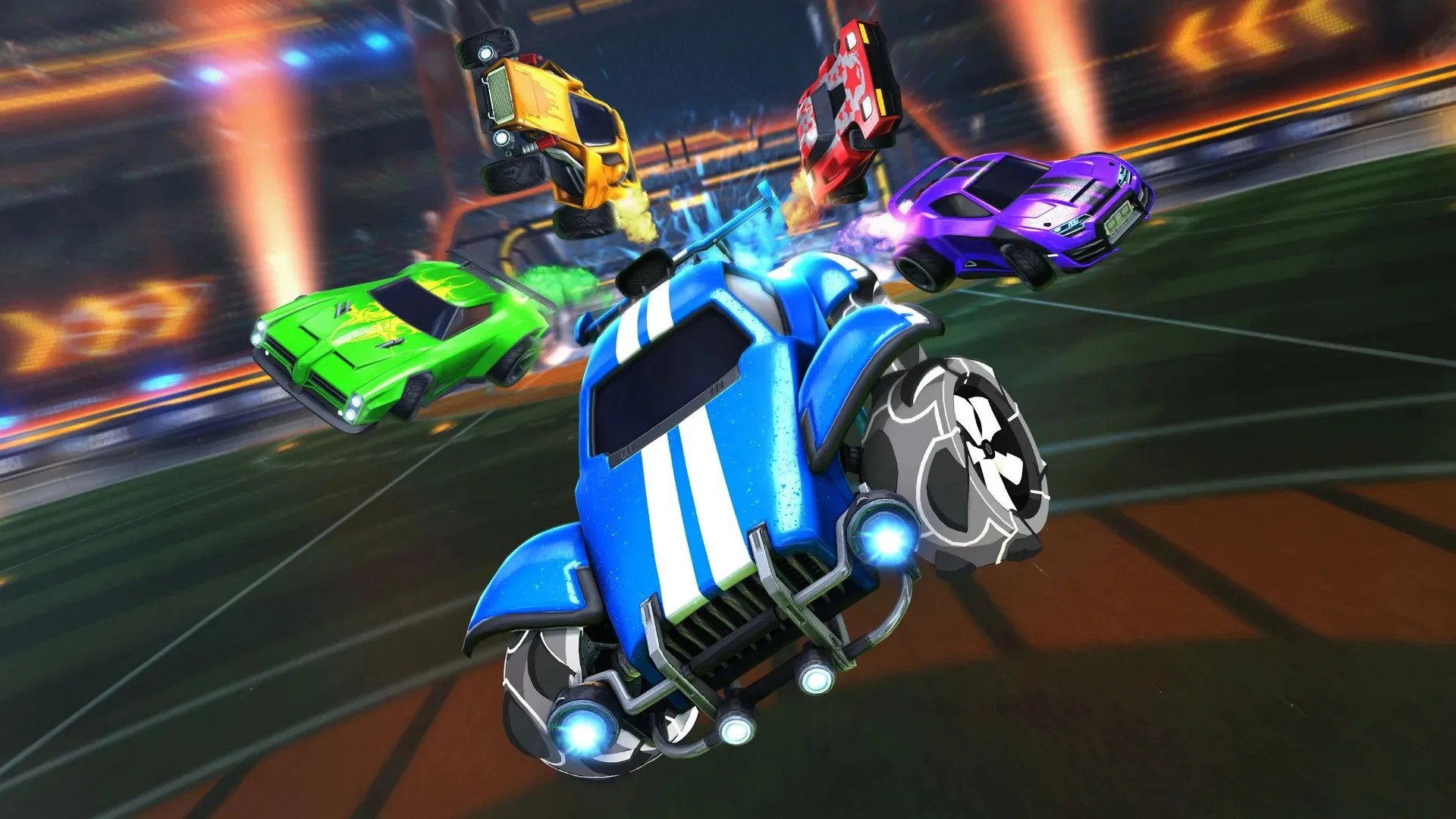 5 Cars flying in air