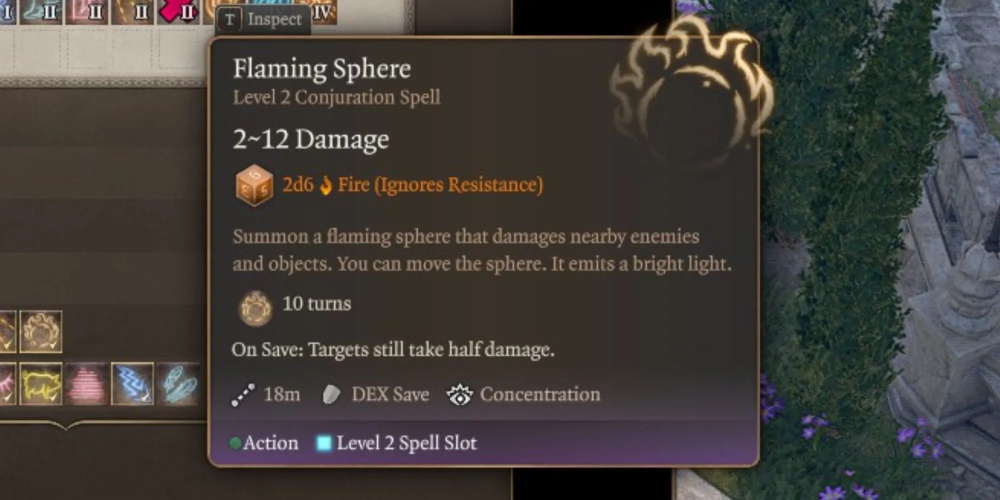 The Flaming Sphere spell in Baldur&rsquo;s Gate 3