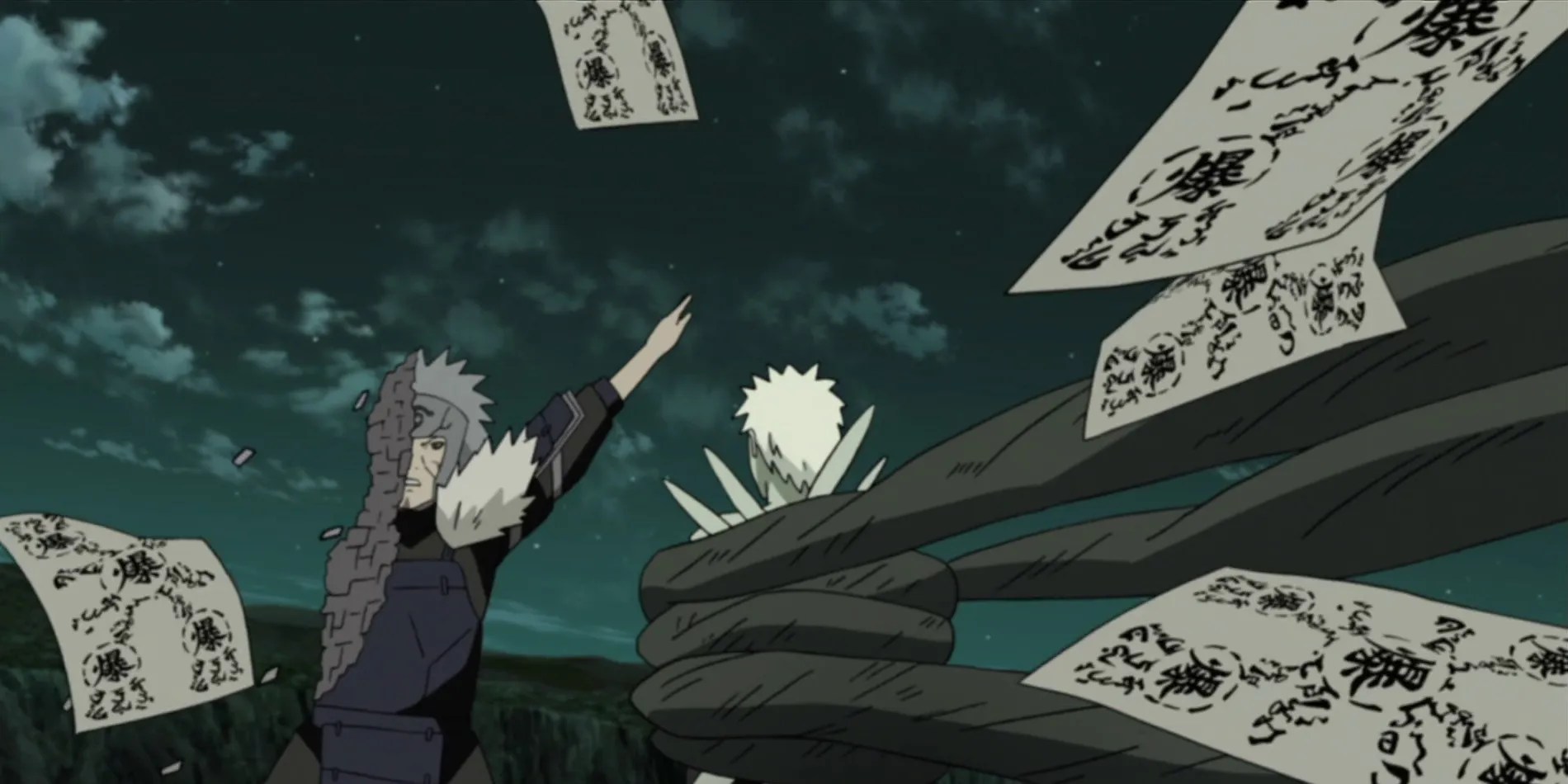 Tobirama using mutually multiplying explosive tags