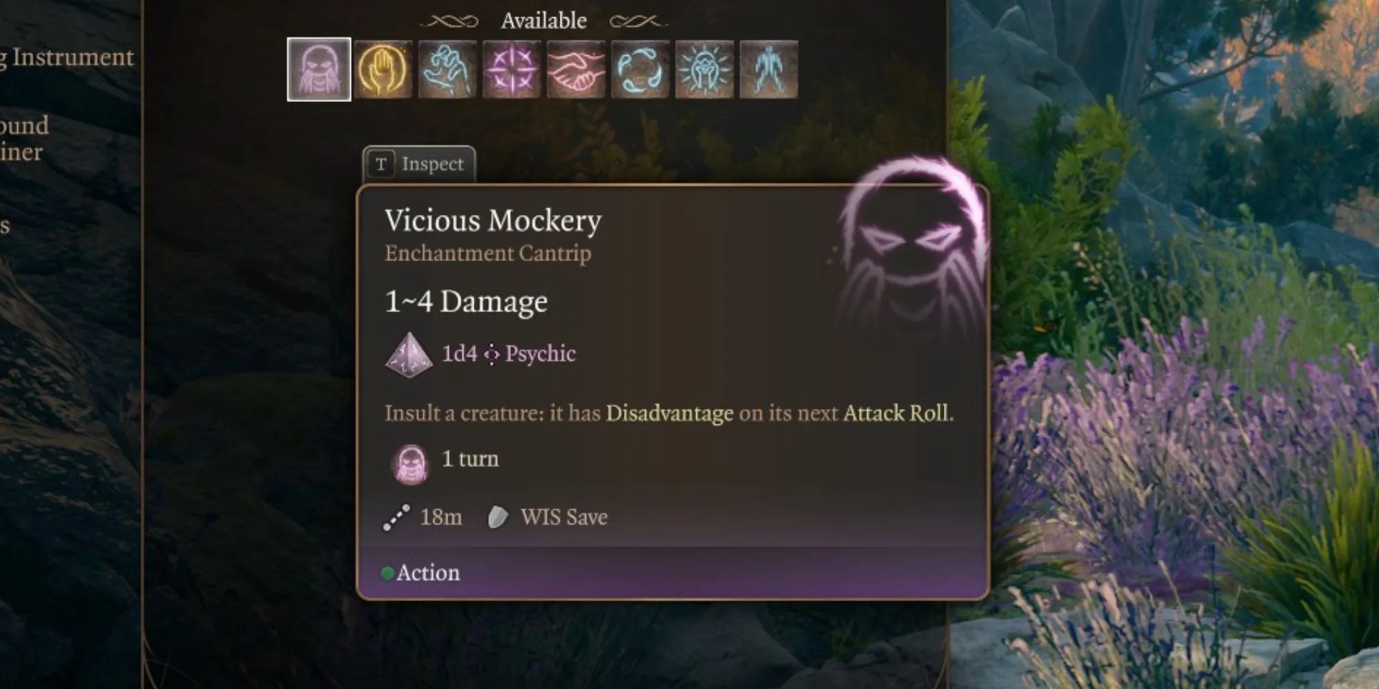 The Vicious Mockery cantrip in Baldur&rsquo;s Gate 3