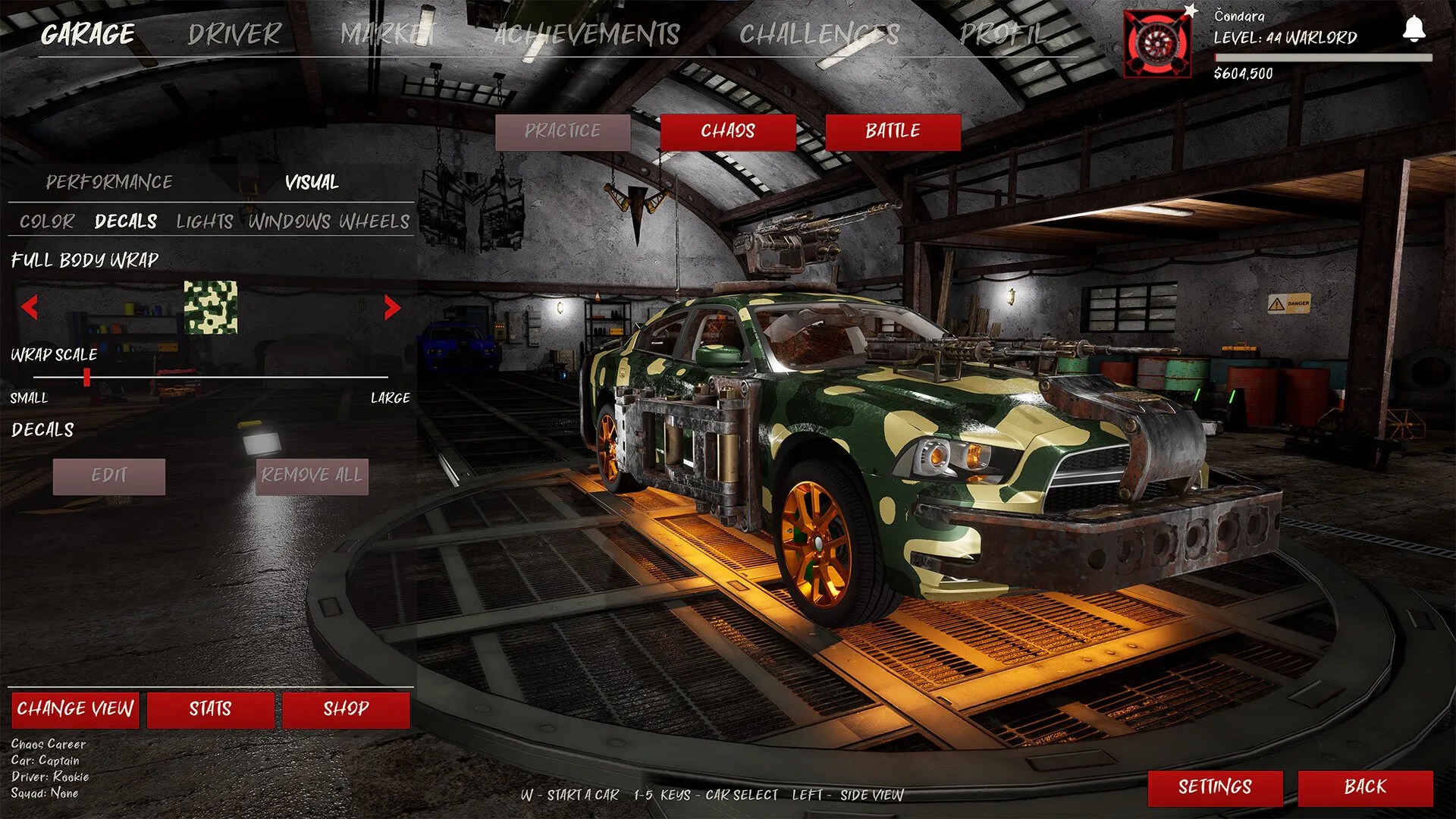 chaos on wheels customization
