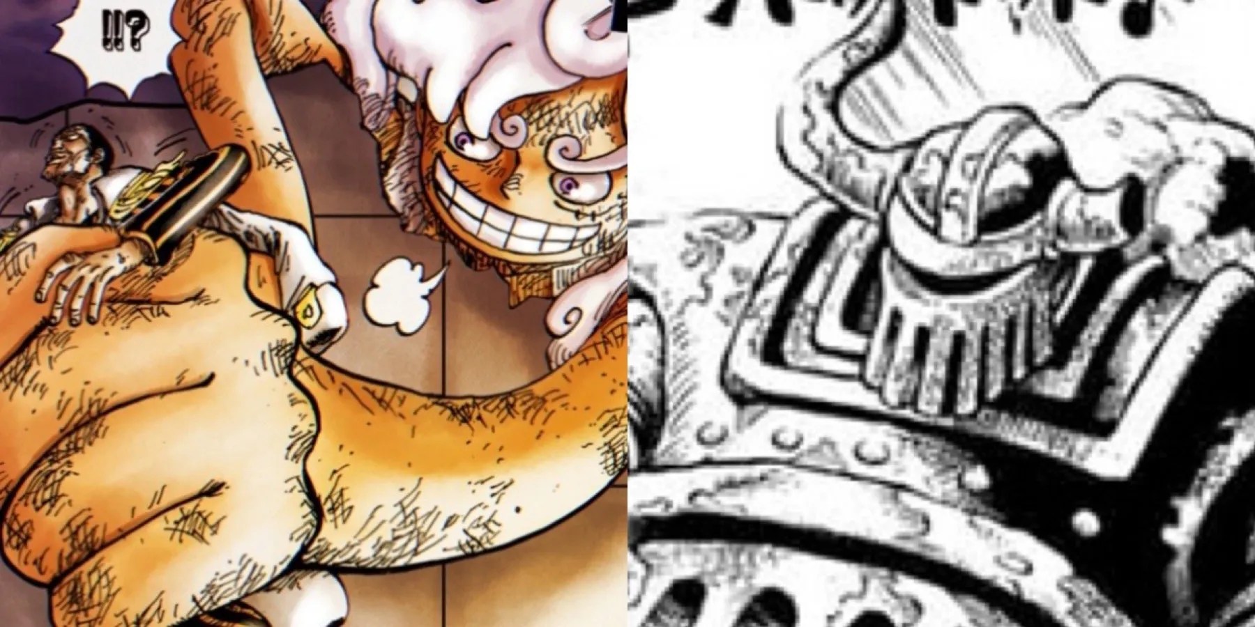 Luffy kizaru iron giant one piece