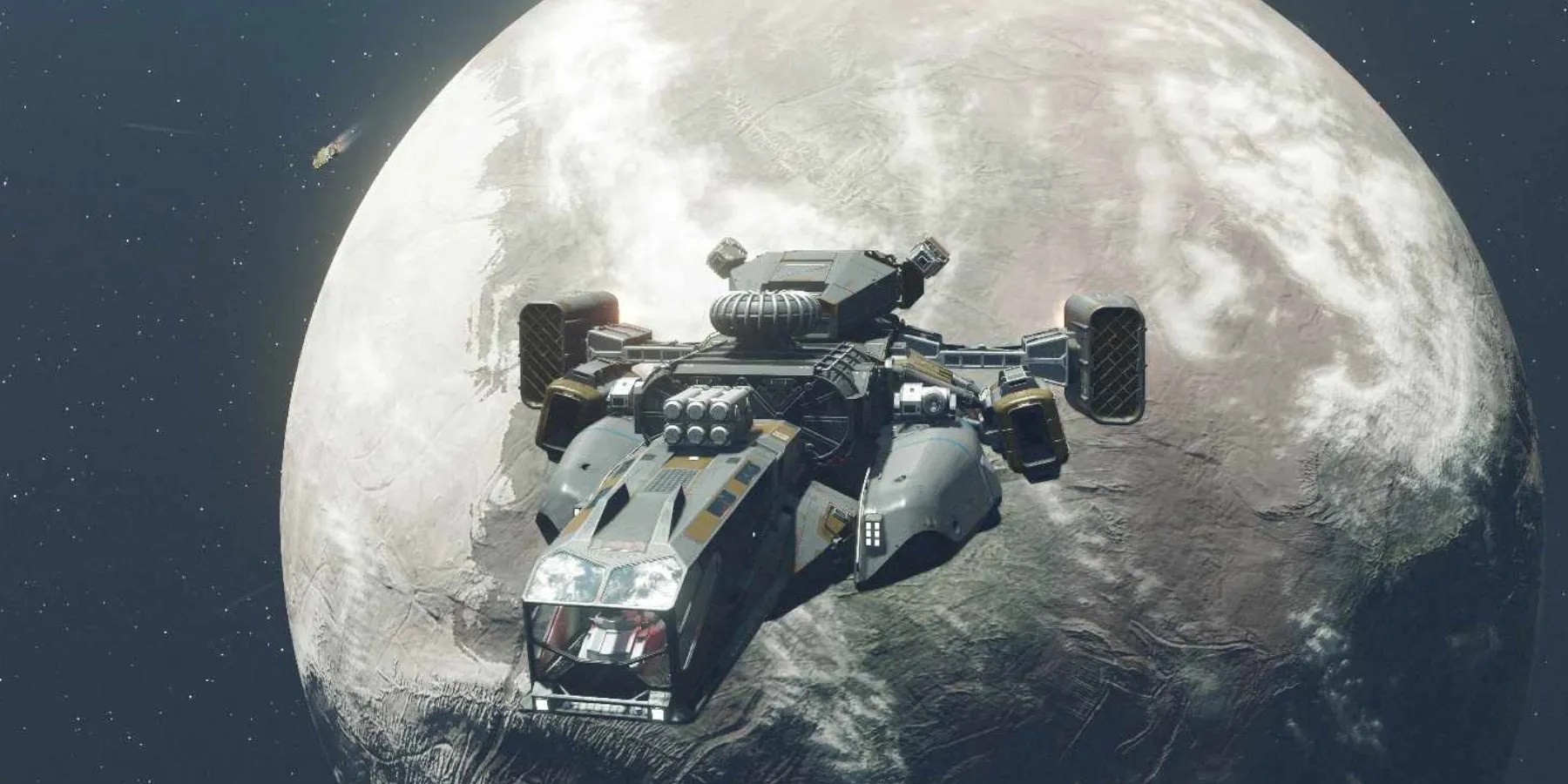 Starfield ship in orbit