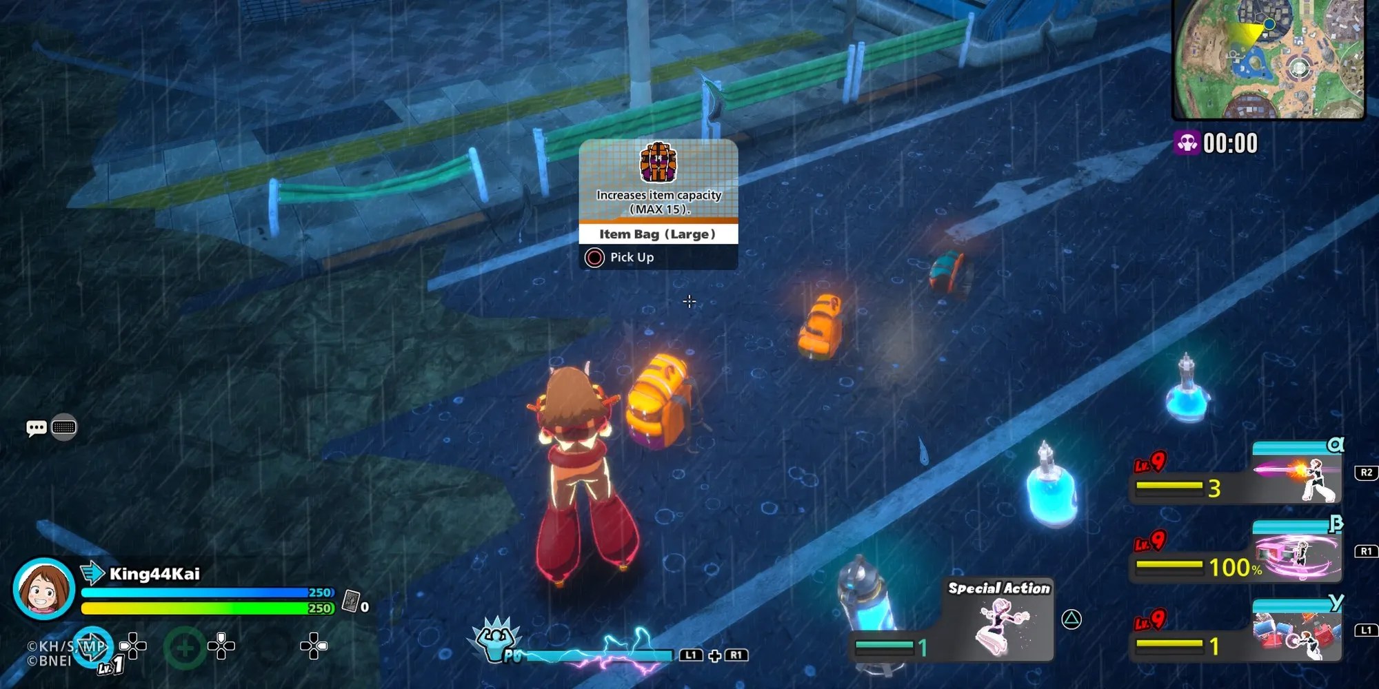 Ochaco with a large backpack