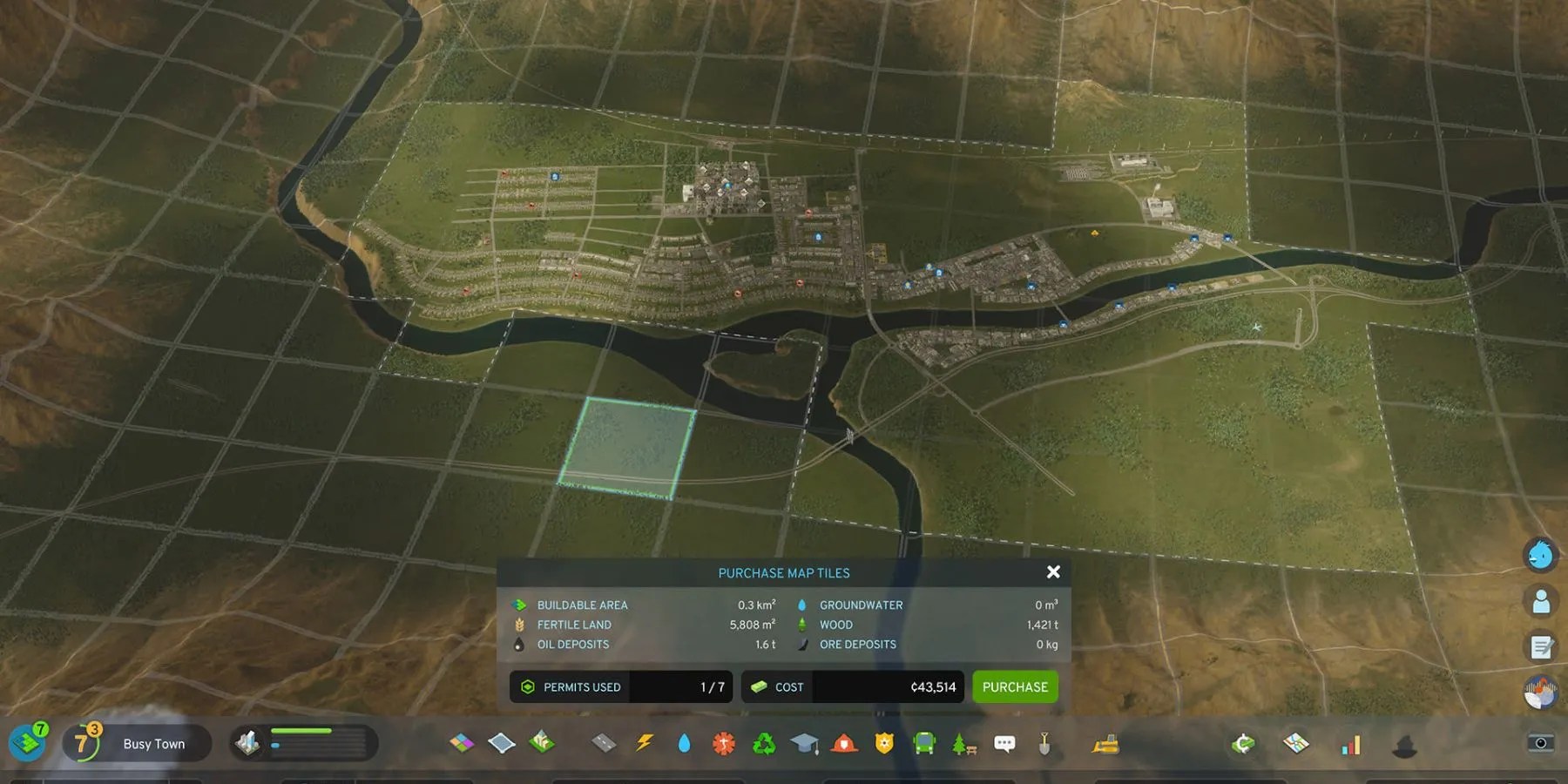 image showing a map in cities skylines 2.