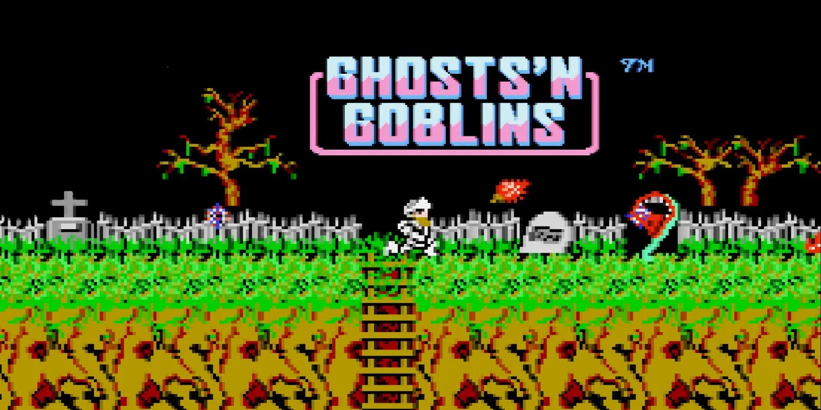 screenshot of ghosts &lsquo;n goblins for the NES
