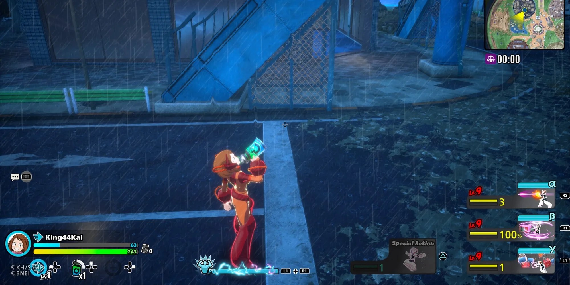 Ochaco drinking a full support drink