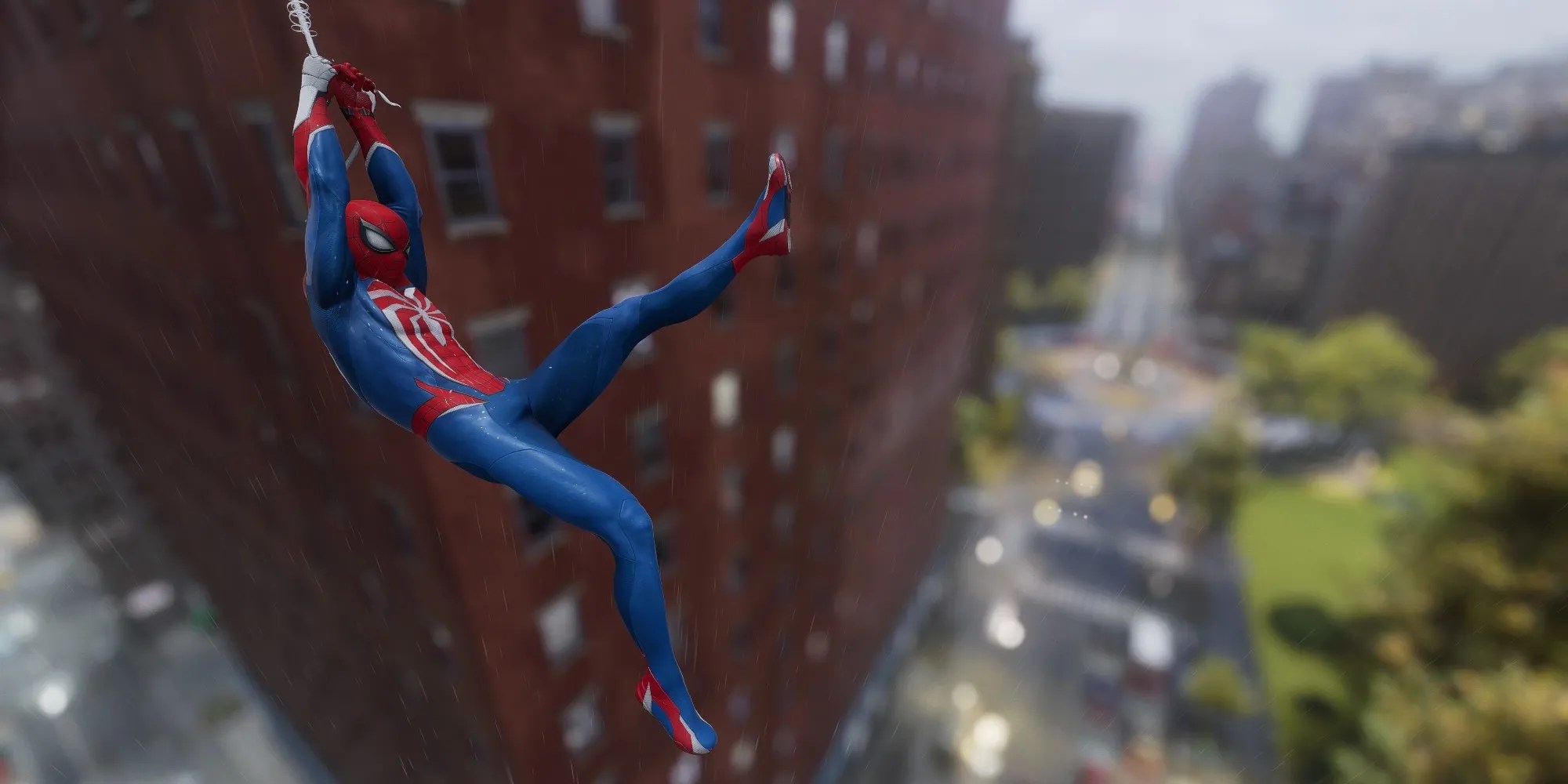 Spider-Man swinging in New York