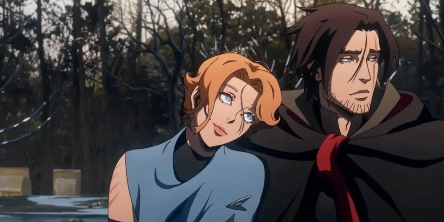 Sypha and Trevor sharing a quiet moment together