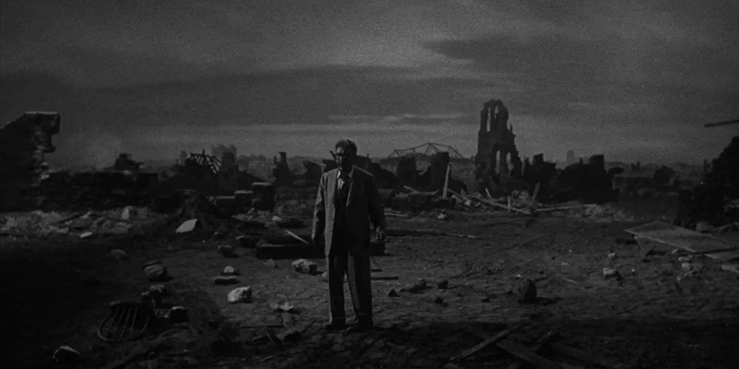 Bemis explores the wasteland in The Twilight Zone&rsquo;s &ldquo;Time Enough At Last&rdquo;.