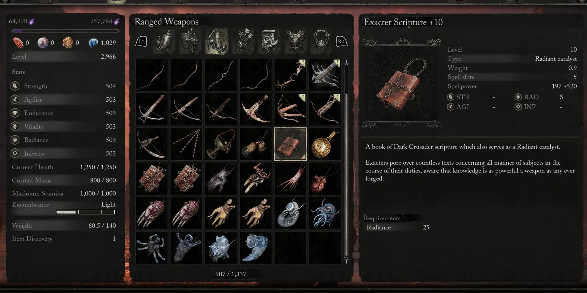 Exacter Scripture Information in Lords of the Fallen