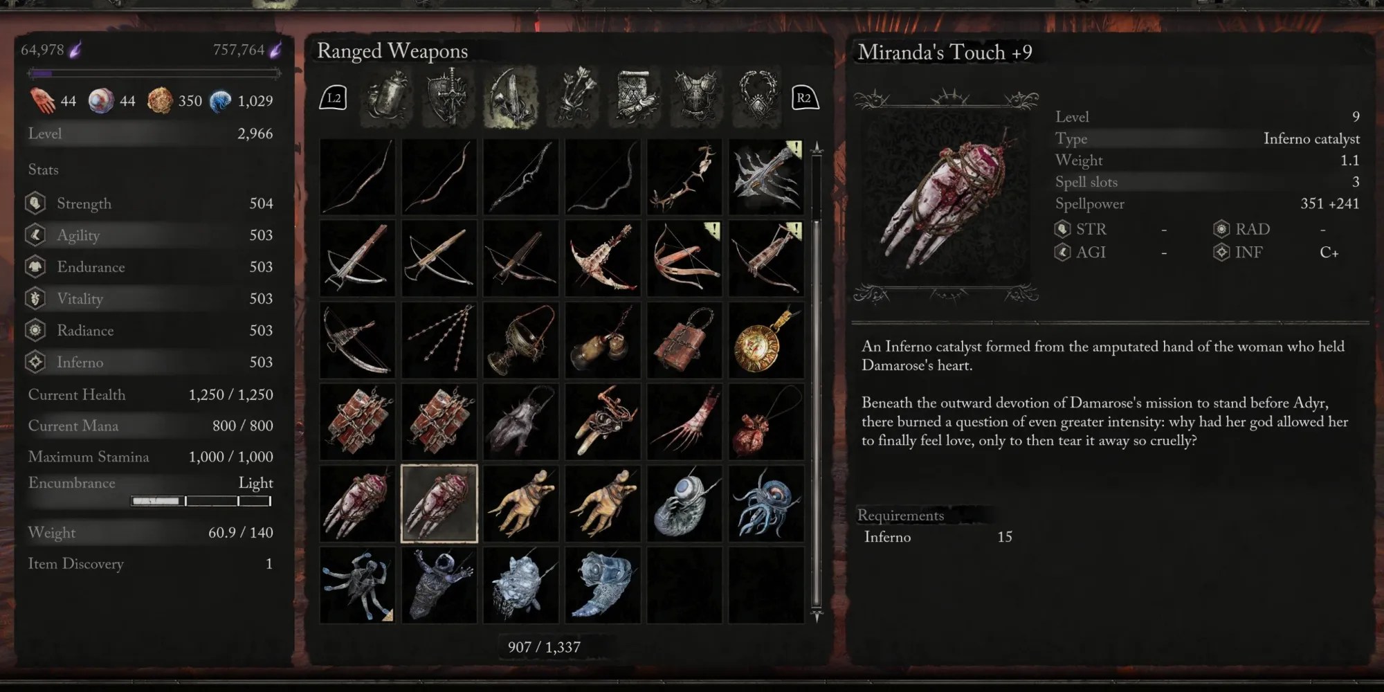 Miranda&rsquo;s Touch Information in Lords of the Fallen
