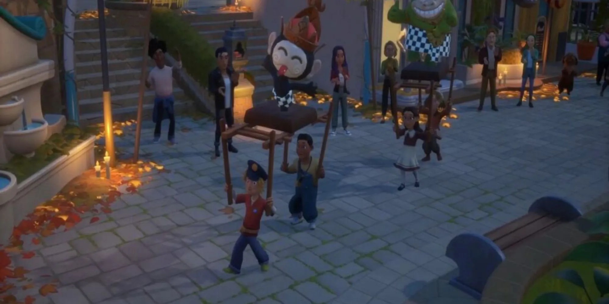 A parade in the Spooky Day Festival in Coral Island