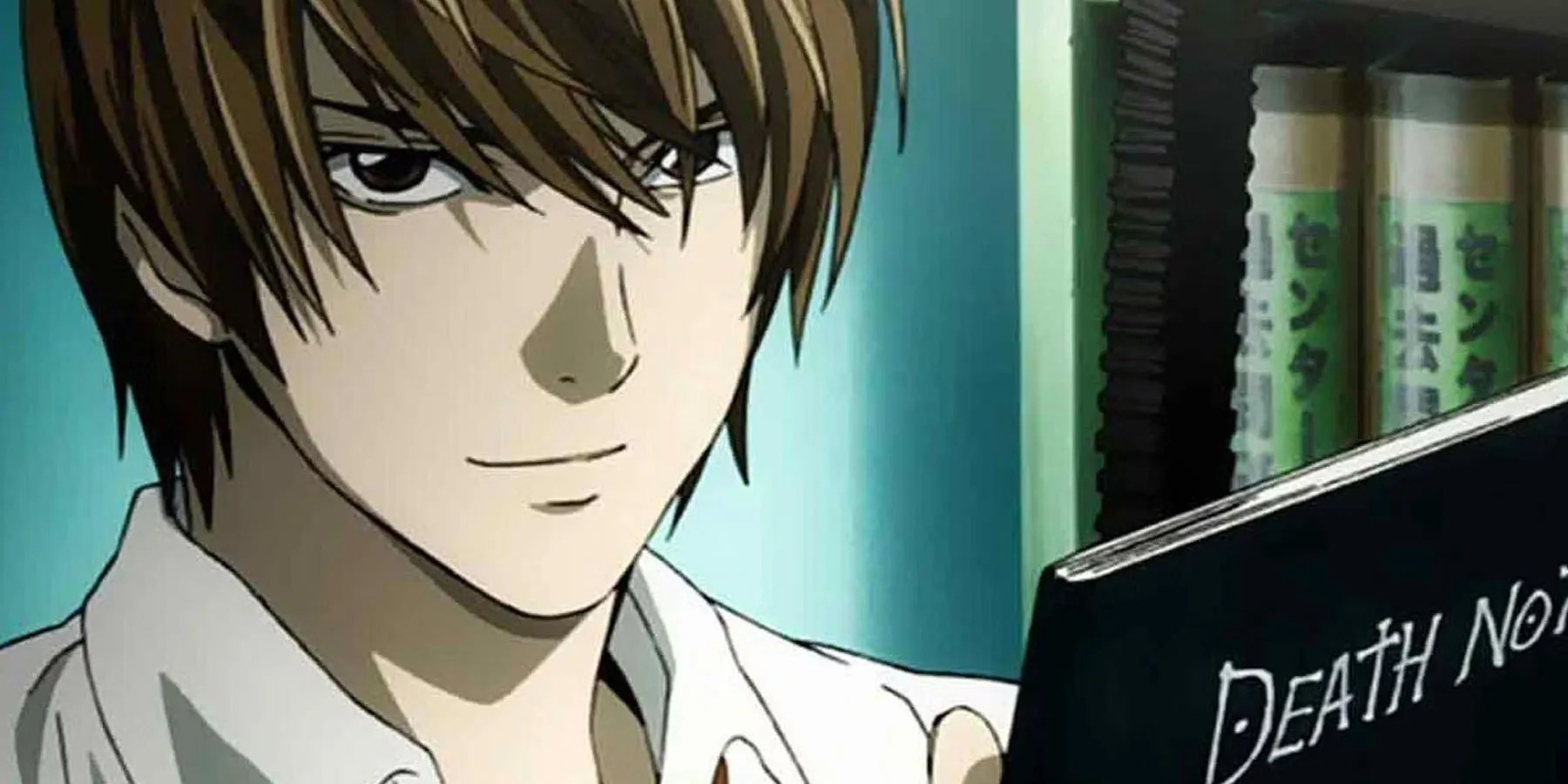 Light Yagami holding the Death Note