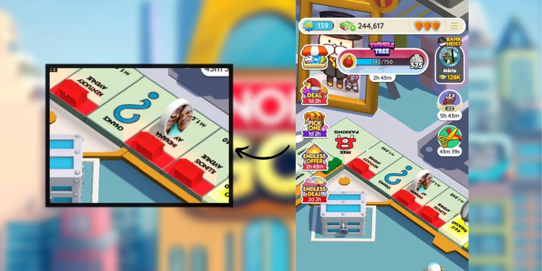 a complete color set in monopoly go.