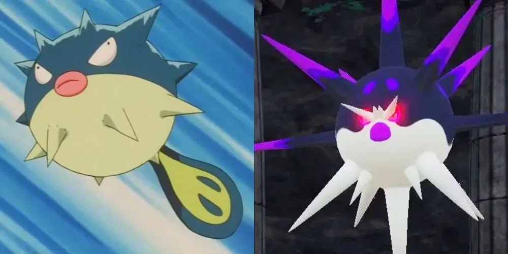 Qwilfish in the anime and Overqwil in Legends: Arceus.
