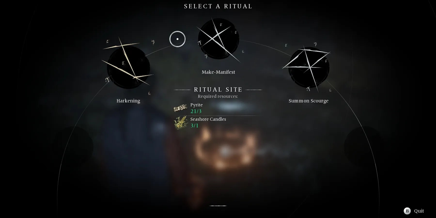 required resources for harkening ritual in banishers ghost of new eden