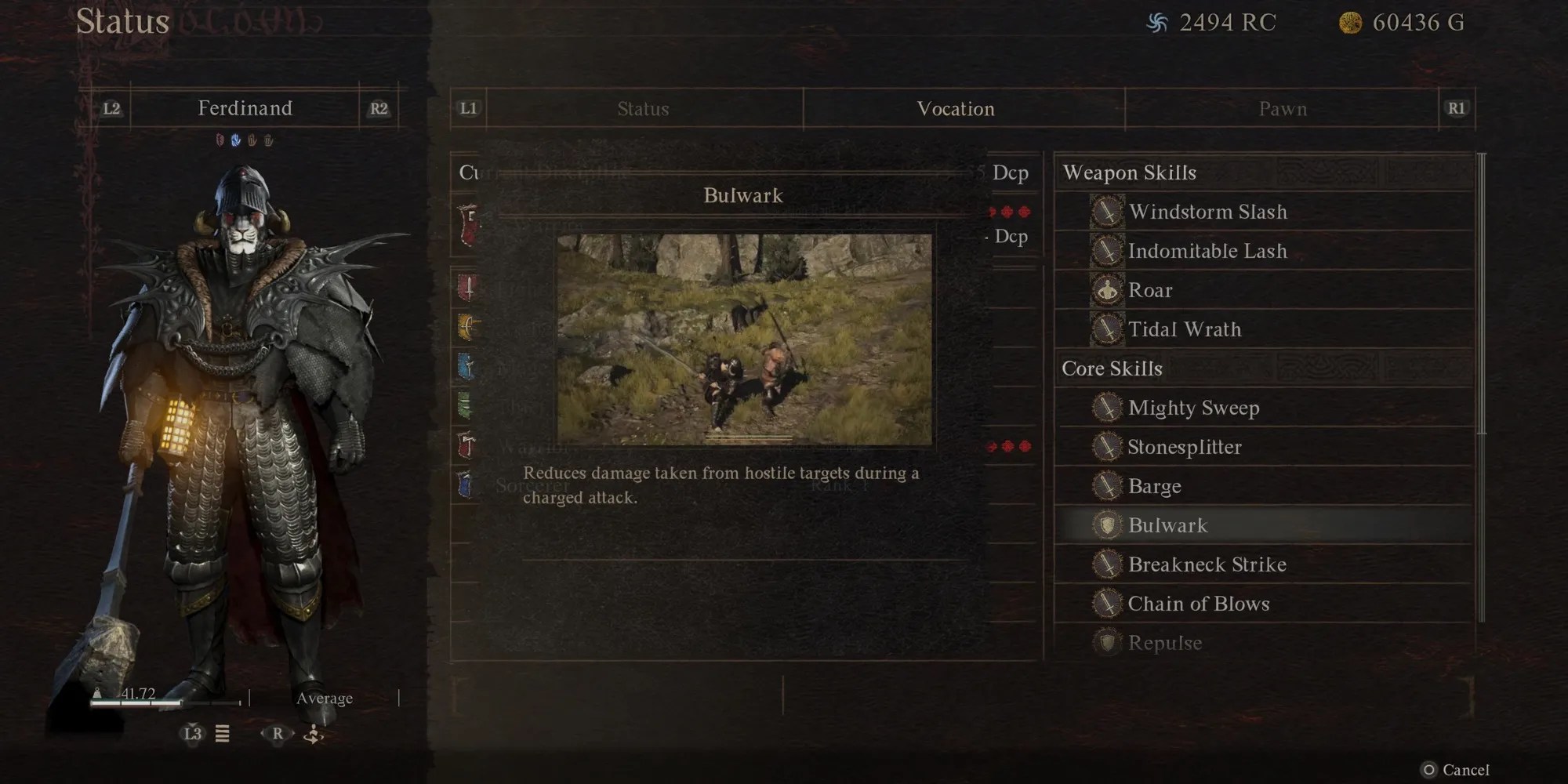 Bulwark core skill in Dragon’s Dogma 2