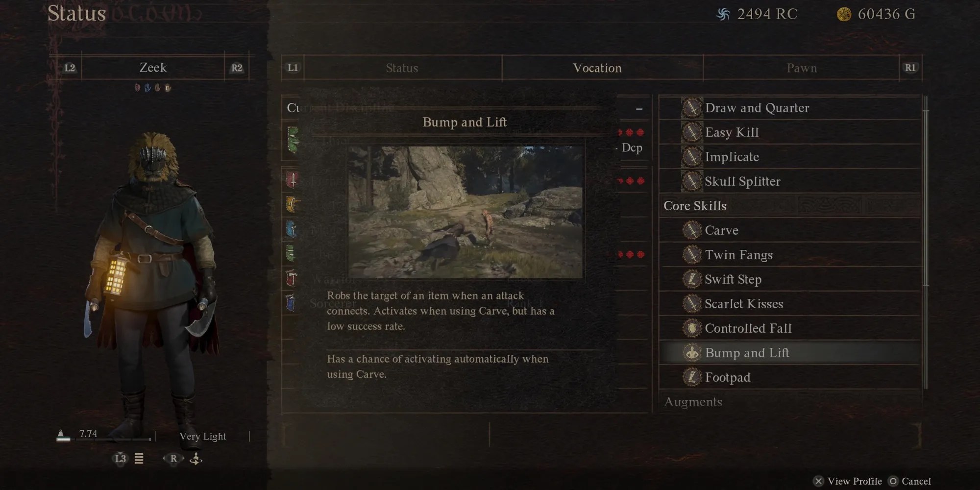 Bump and Lift core skill in Dragon’s Dogma 2