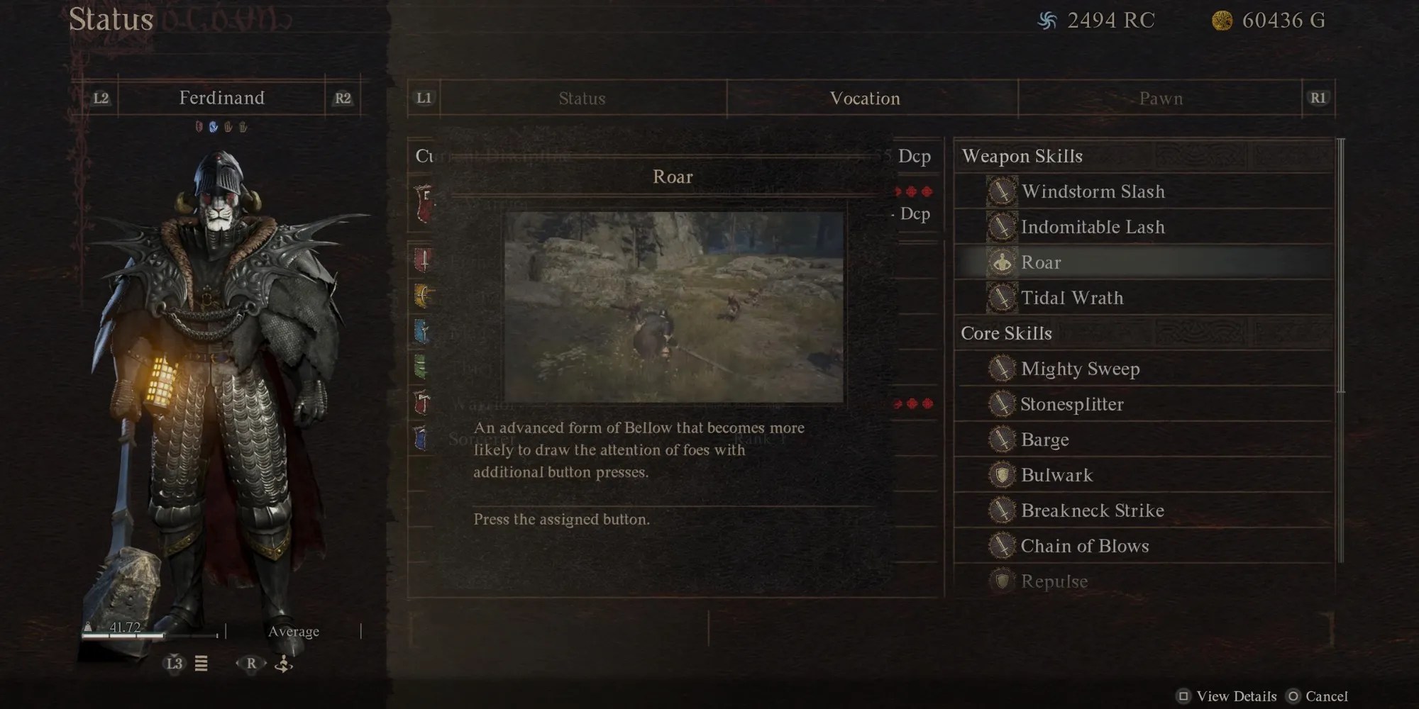 Roar weapon skill in Dragon’s Dogma 2