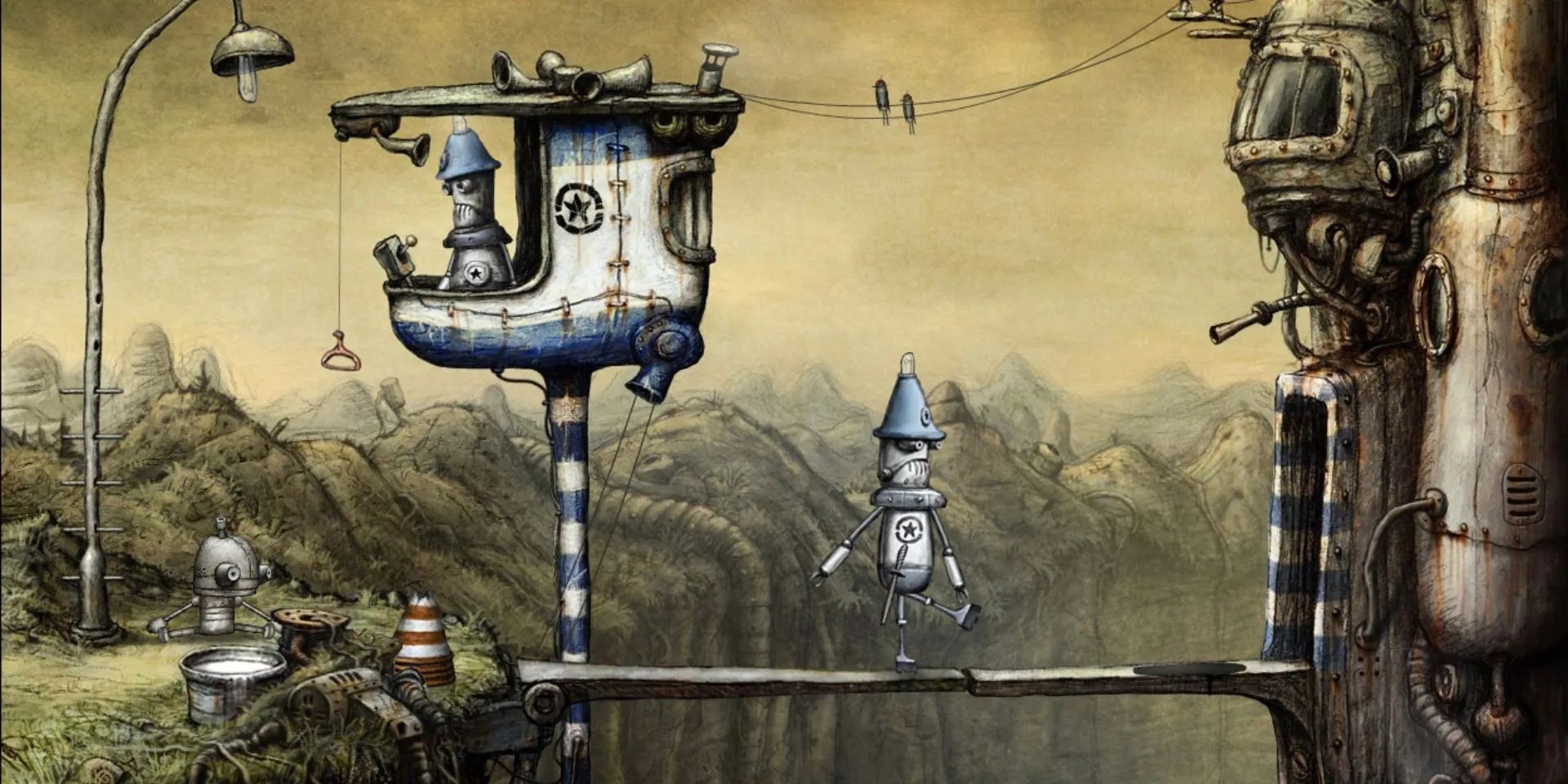 A Robot patrol in Machinarium