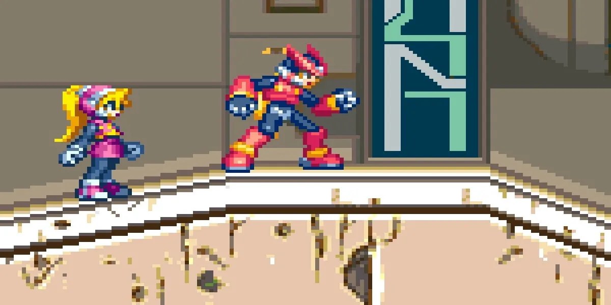 zero standing with ciel in mega man zero