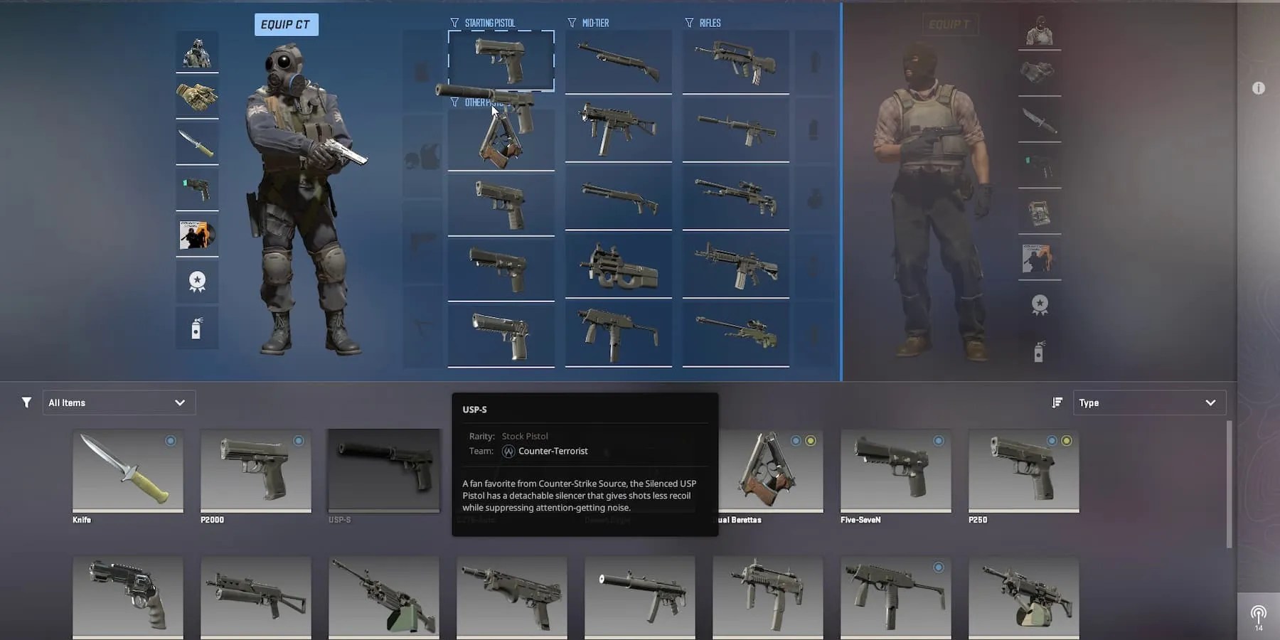 changing loadout in cs2