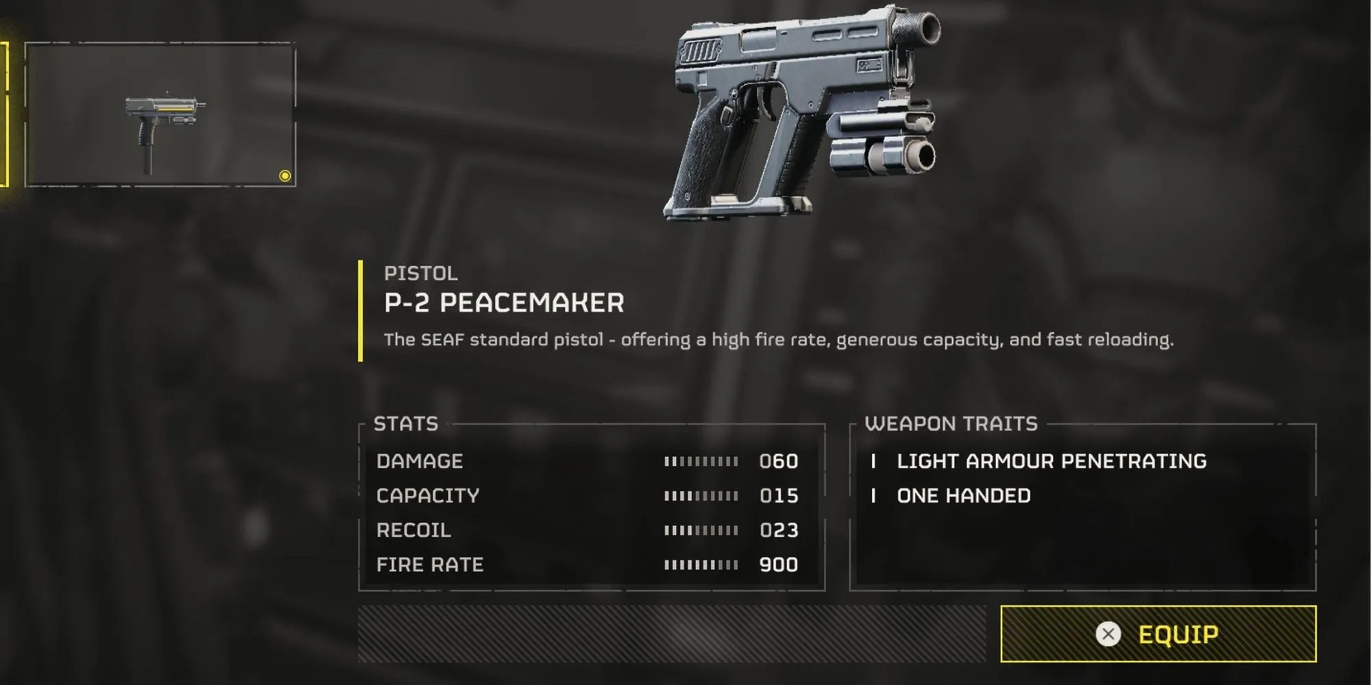 P-2 Peacemaker in Helldivers 2