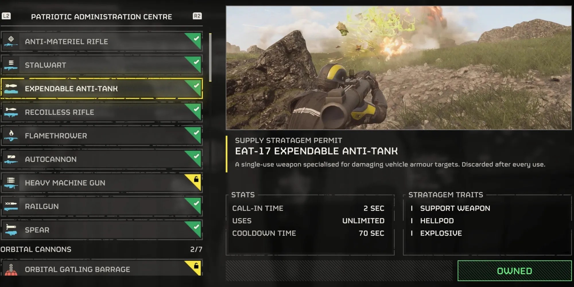 Expendable Anti-Tank in Helldivers 2