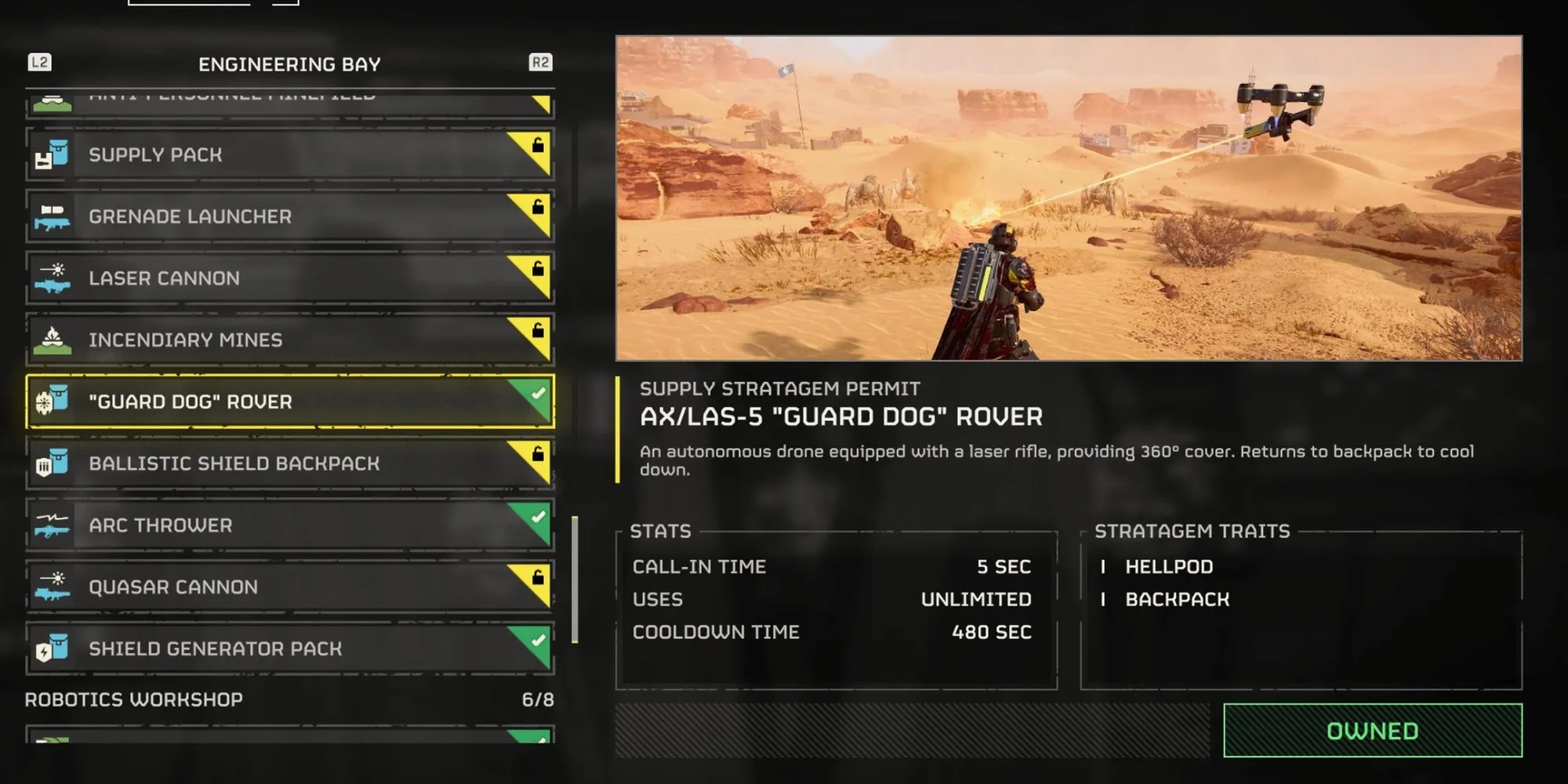Guard Dog Rover in Helldivers 2