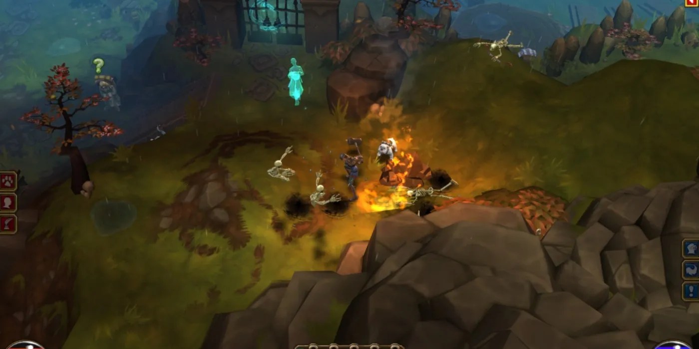 Torchlight 2 characters around a fire
