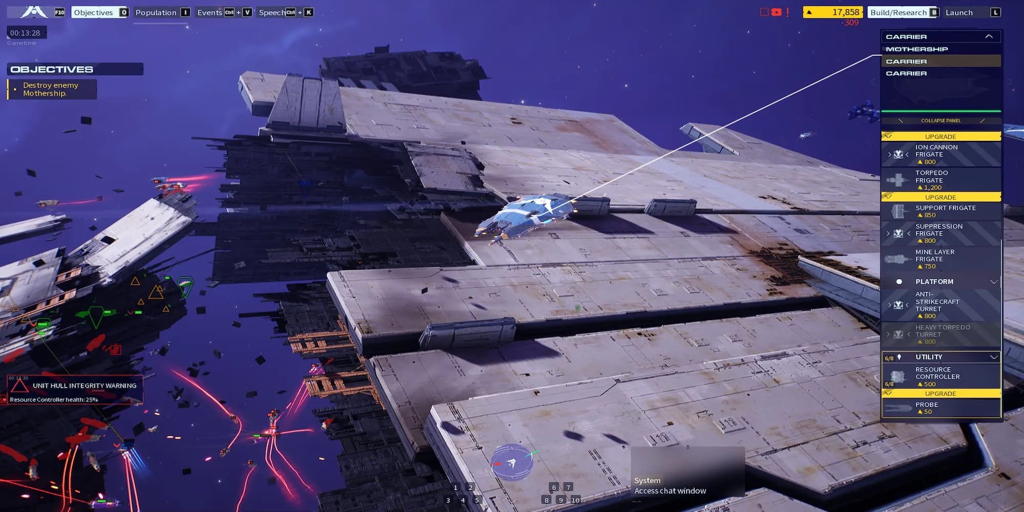 The Player Selecting A Specific Carrier From The Drop Down Menu